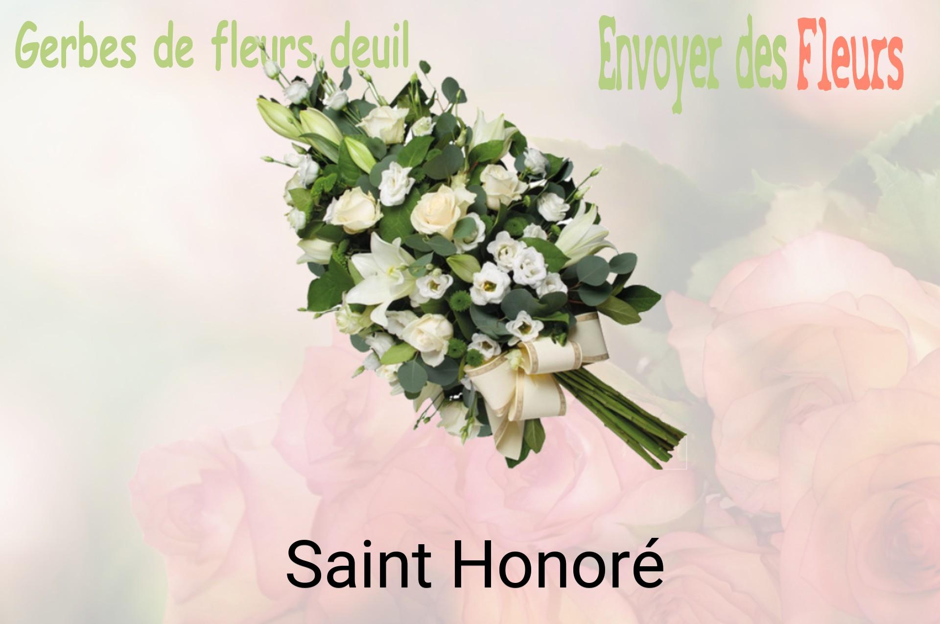 Gerbe de fleurs de deuil livrée à Saint-Honoré